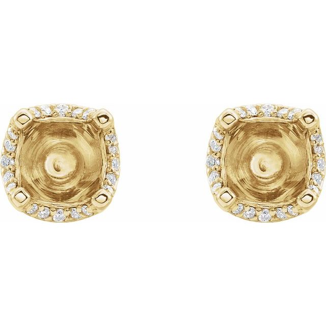 Round Lab-Grown Diamond Accented Earring Mountings (mount only)