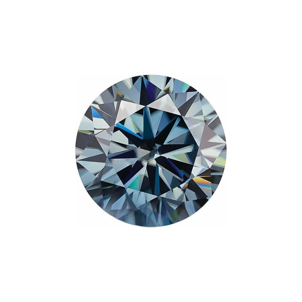 Round Moissanite Fancy Blue