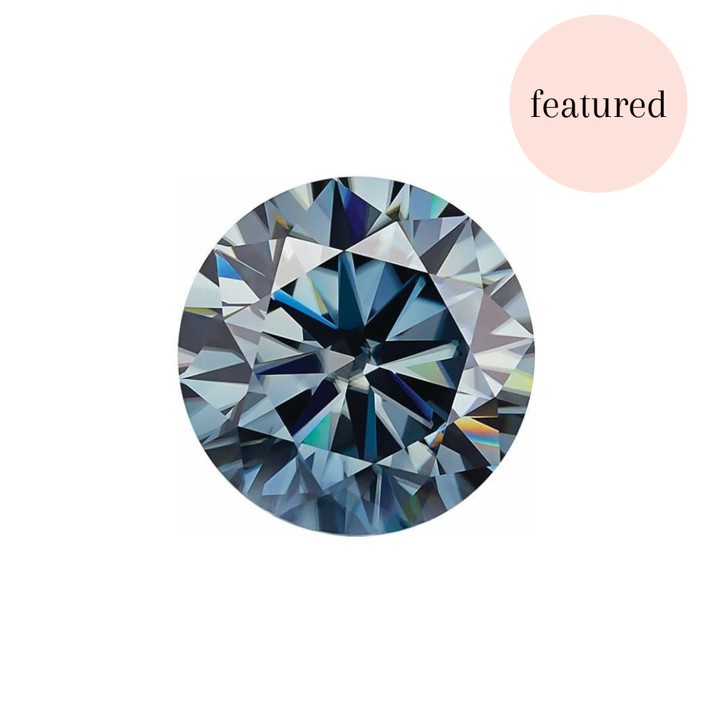 Round Moissanite 8.0 mm Loose Stone Fancy Blue