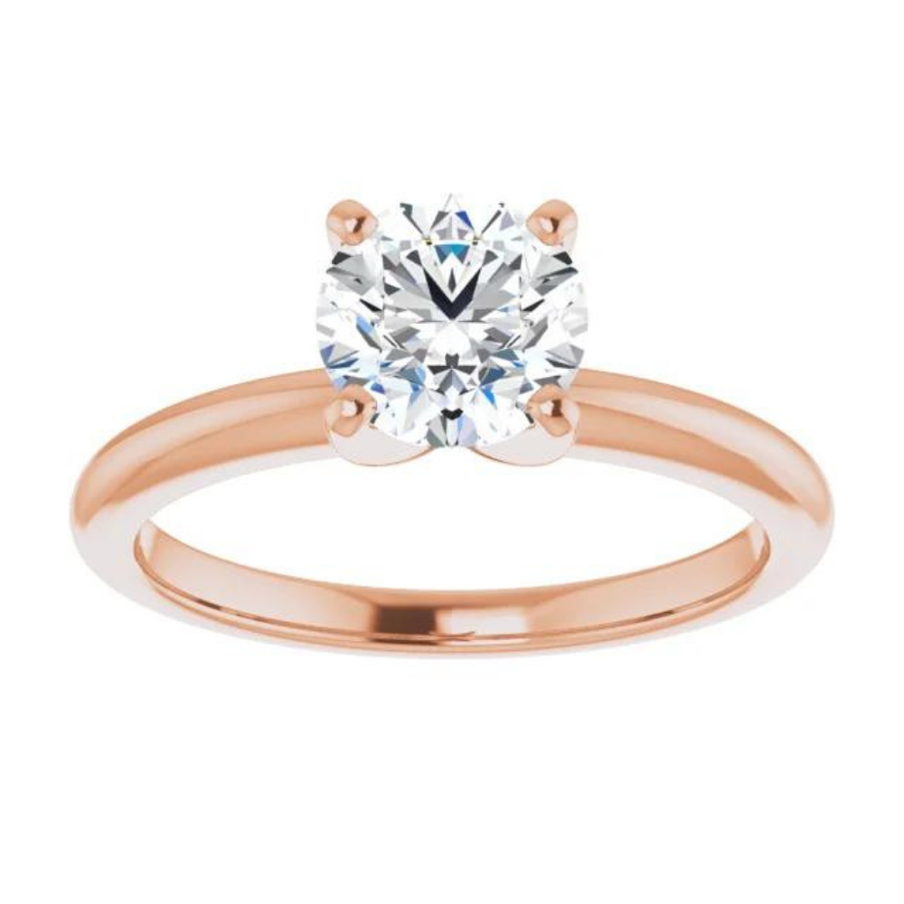Round Natural Diamond Classic Solitaire Ring
