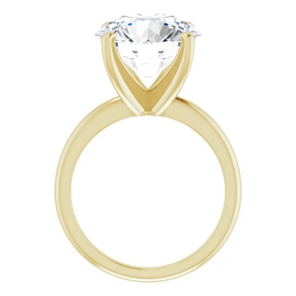 Round Natural Diamond Classic Solitaire Ring