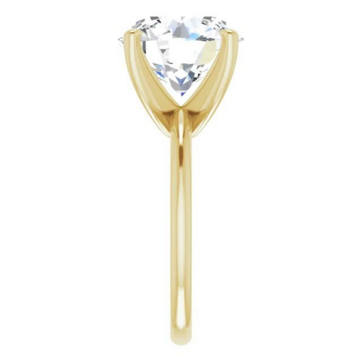 Round Natural Diamond Classic Solitaire Ring