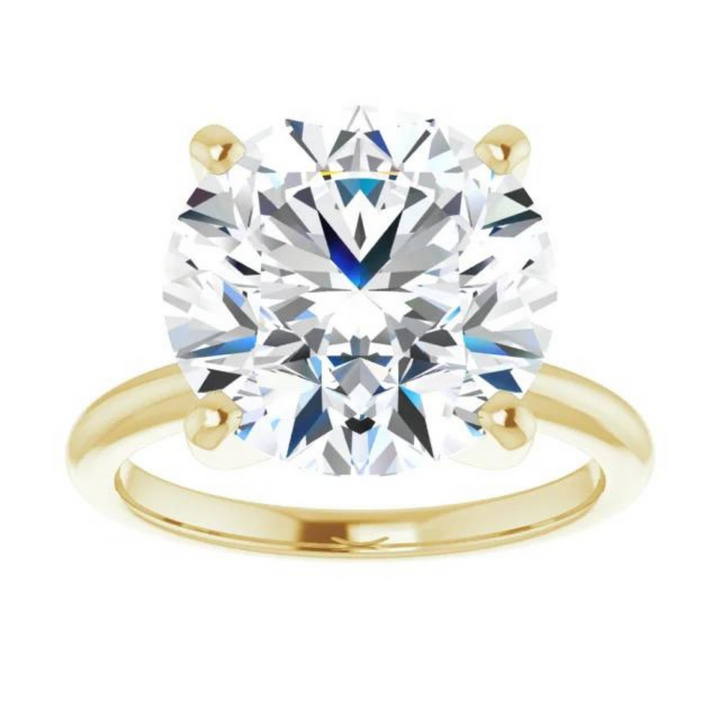 Round Natural Diamond Classic Solitaire Ring