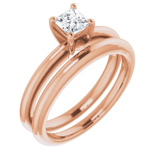 Square 1/3 CT Lab-Grown Diamond Classic Solitaire Ring