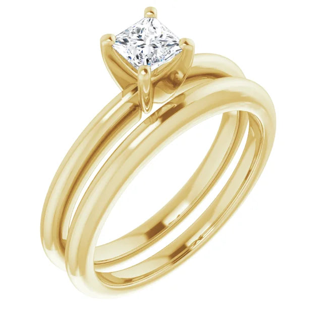 Square 1/3 CT Lab-Grown Diamond Classic Solitaire Ring
