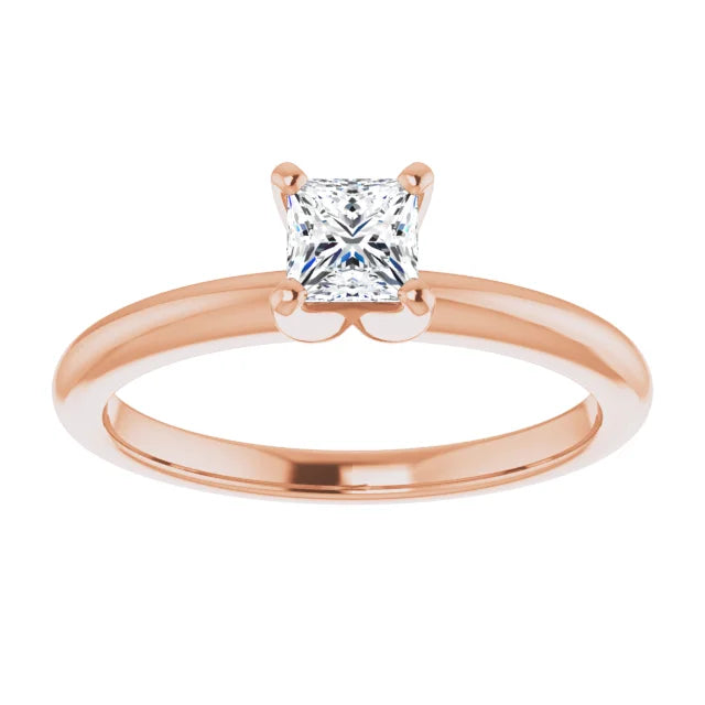 Square 1/3 CT Lab-Grown Diamond Classic Solitaire Ring
