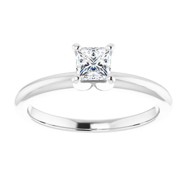 Square 1/3 CT Lab-Grown Diamond Classic Solitaire Ring