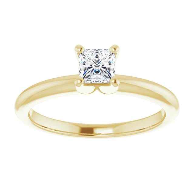 Square 1/3 CT Lab-Grown Diamond Classic Solitaire Ring
