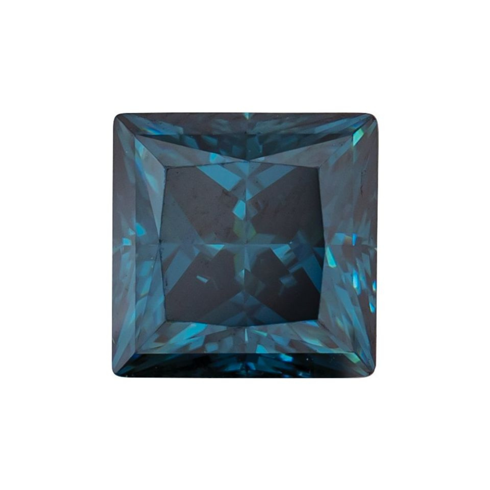 Square Moissanite Fancy Blue