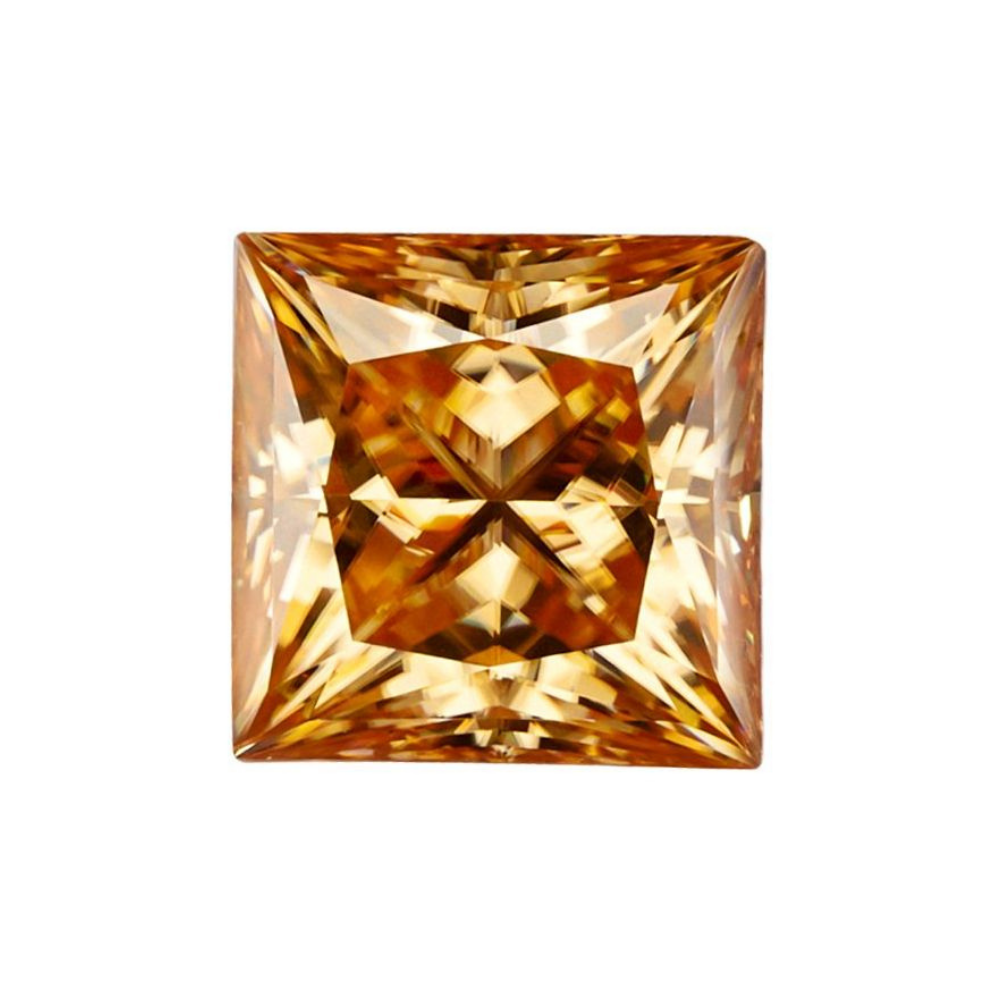 Square Moissanite Fancy Brown