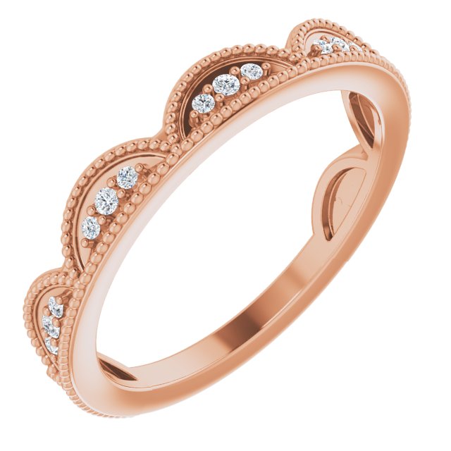Stackable Scallop Lab-Grown Diamond Accented Ring
