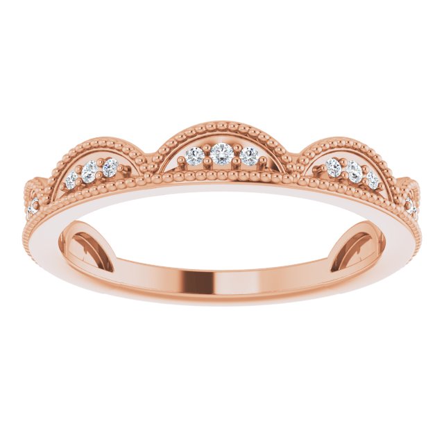 Stackable Scallop Lab-Grown Diamond Accented Ring