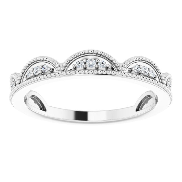 Stackable Scallop Lab-Grown Diamond Accented Ring