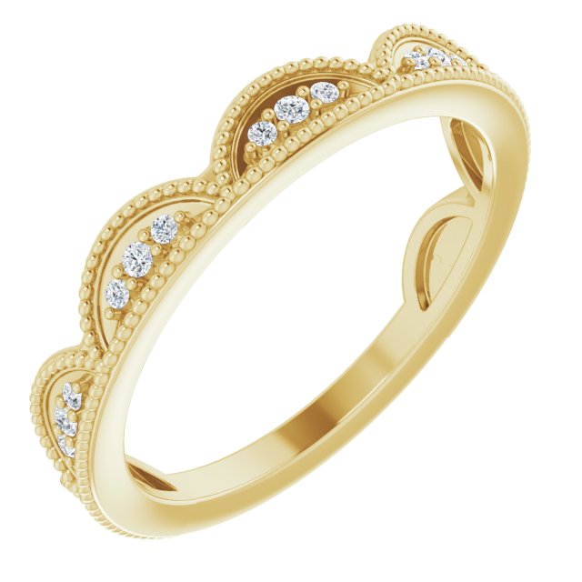 Stackable Scallop Lab-Grown Diamond Accented Ring