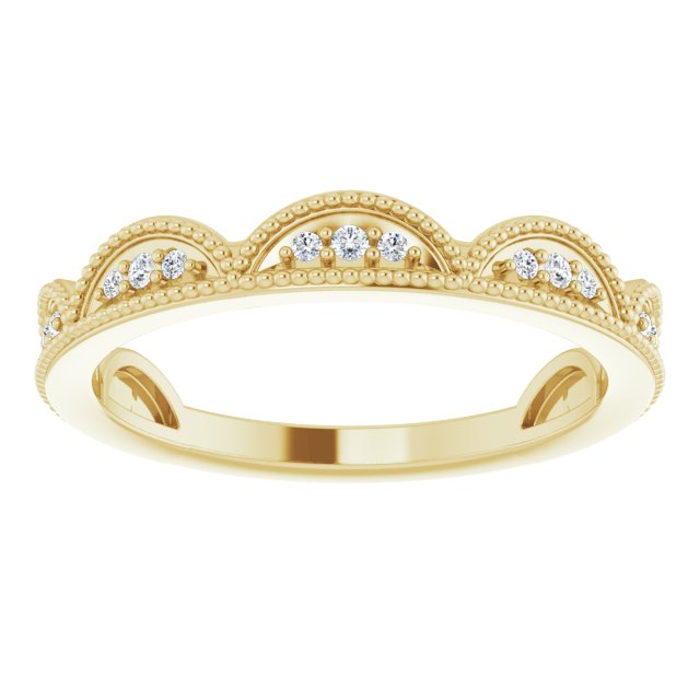 Stackable Scallop Lab-Grown Diamond Accented Ring