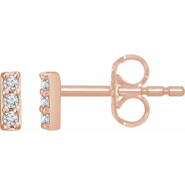 Tiny Lab-Grown Diamond Accented Bar Earrings
