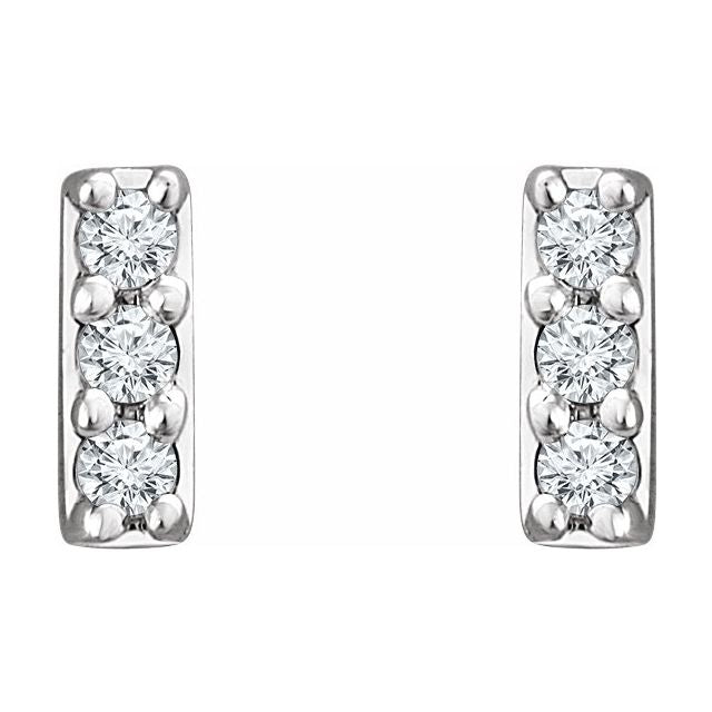 Tiny Lab-Grown Diamond Accented Bar Earrings