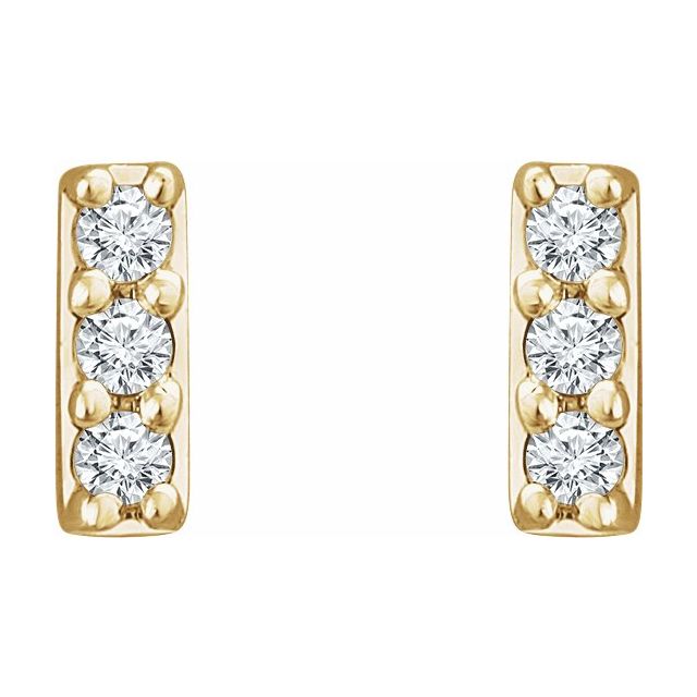 Tiny Lab-Grown Diamond Accented Bar Earrings