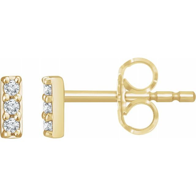 Tiny Lab-Grown Diamond Accented Bar Earrings
