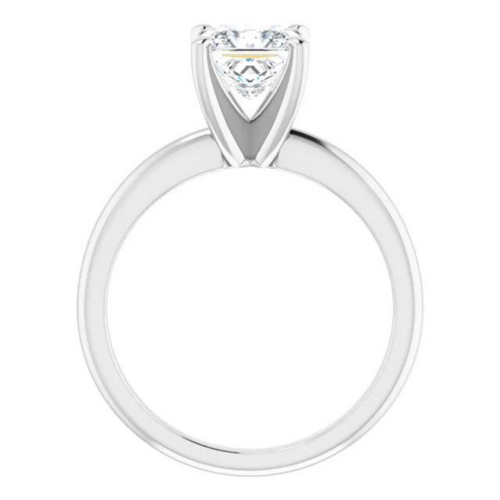 Square Moissanite Classic Solitaire Ring